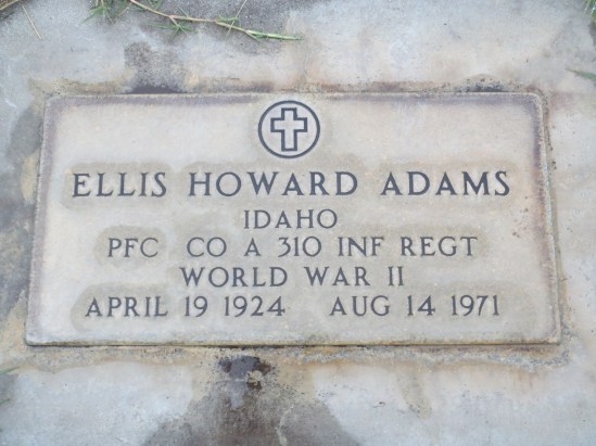Ellis Adams' Gravestone, Emmet, Gem County, Idaho