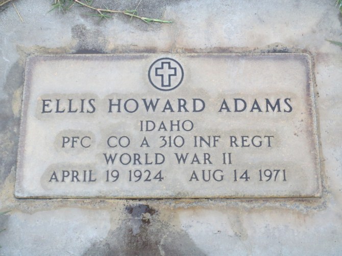 Ellis Adams' Gravestone, Emmett, Gem County, Idaho