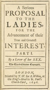 Title page from the third edition of A Serious Proposal